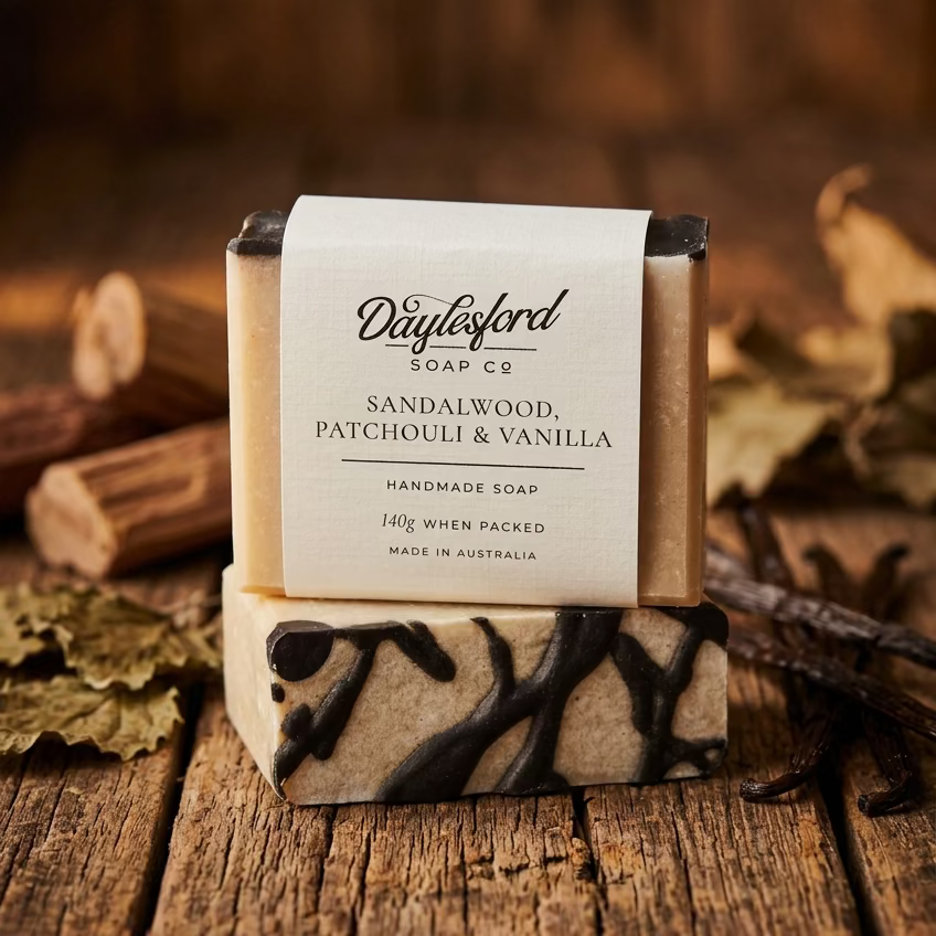 Sandalwood , Patchouli & Vanilla | Handmade Natural Australian Soap
